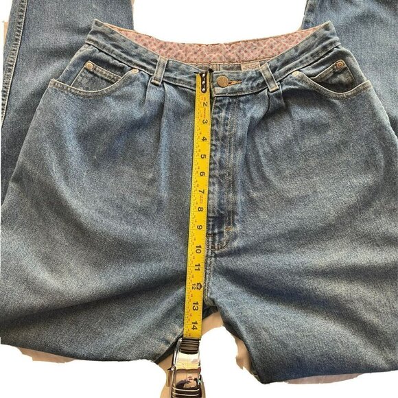 Sasson Vintage Womens Pleat Front High Rise Med Wash 5-Pocket Mom Jeans-30”x30" - Picture 6 of 12